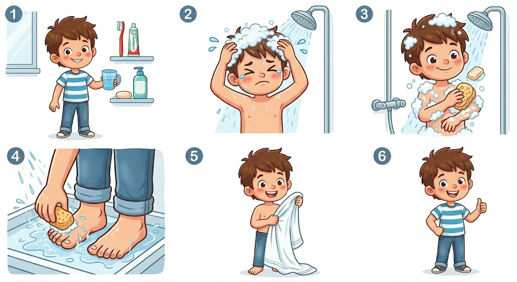 الترتيب الصحيح لخطوات الاستحمام