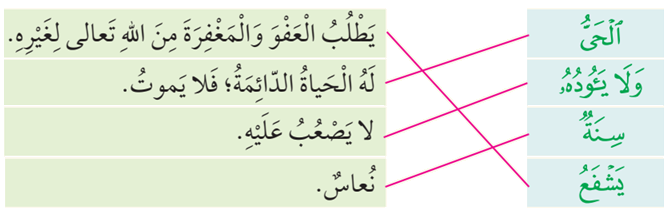 أصل بخط بين الكلمة في العمود الأول وما يناسبها من معنى في العمود الثاني