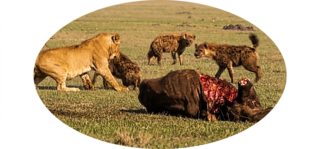 التنافس بين الأسود والضباع