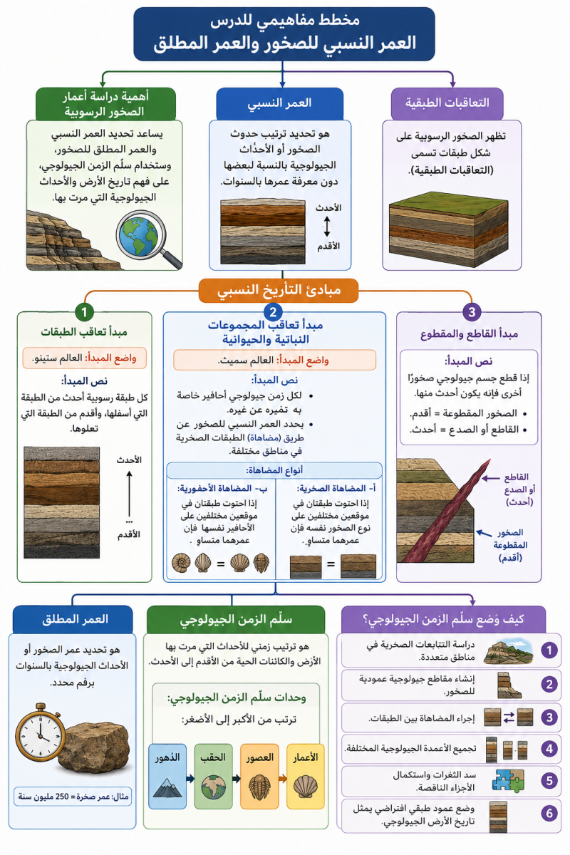 العمر النسبي للصخور والعمر المطلق